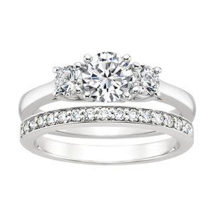 Women's Stainless Steel Engagement Wedding Ring Set